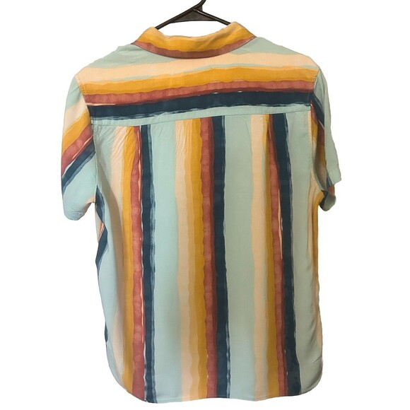 Original Use Men's Medium Colorful Striped Cotton Button Down Shirt-read notes - Picture 2 of 7